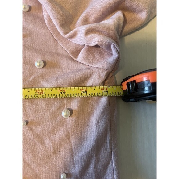 INC Light Pink Pullover Sweater with Imitation Pearl Accents women-Size Medium - Picture 5 of 5